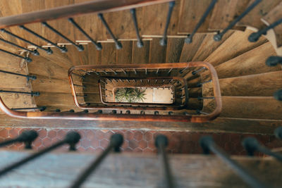 Directly above shot of spiral staircase