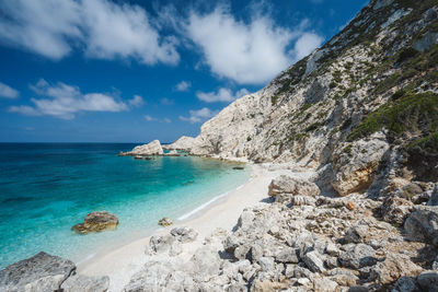 Panoramic view of beach against sky