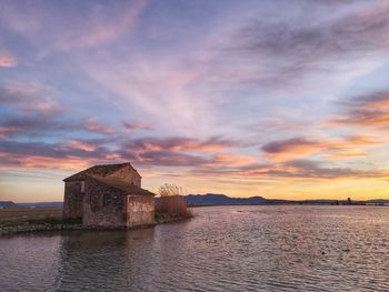 Sunset in the lagoon of valencia, spain