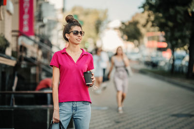 Urban life, slow living in city environment, urban slow life. young beautiful hispanic smiling happy 