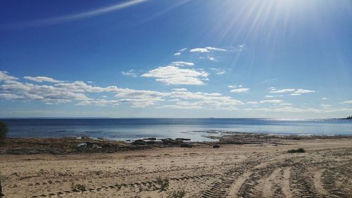 Scenic view of beach against sky