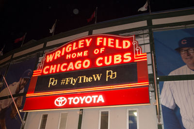 Low angle view of signboard