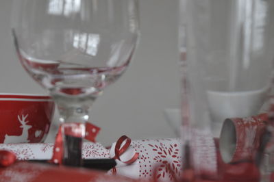 Close-up of wine glass on table