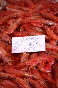 Close-up of red chili peppers for sale in market