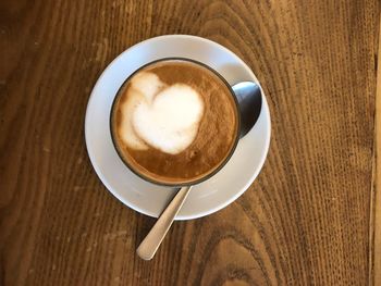 Directly above shot of coffee on table