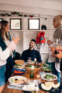 People sitting on table