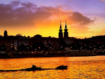 View of river at sunset