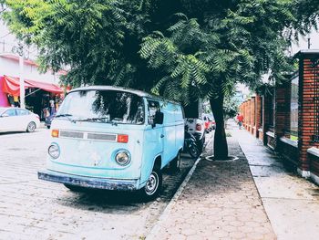 Cars on street in city