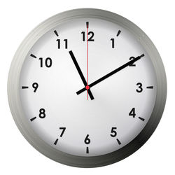 Close-up of clock over white background