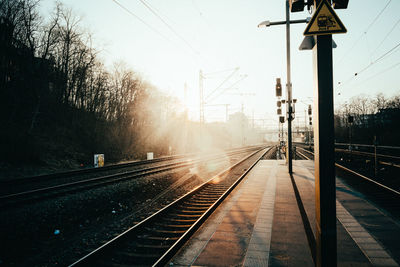 Railroad tracks against sky