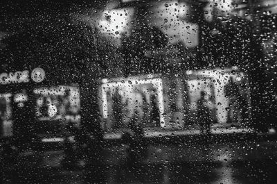 Close-up of water drops on glass