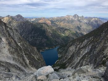 Scenic view of mountains against sky