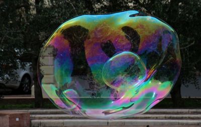 Close-up of bubbles in park