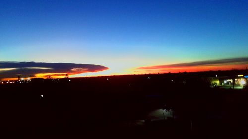 View of cityscape at sunset