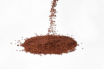 Close-up of coffee against white background