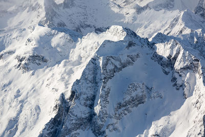 Aerial view of snowcapped mountain