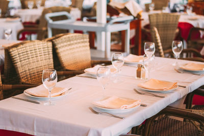 Place setting on table