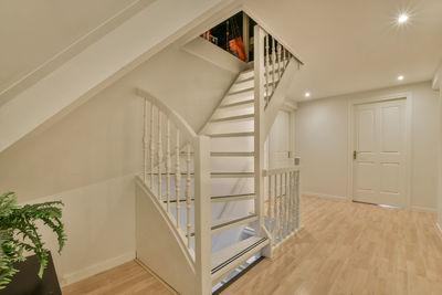 High angle view of spiral staircase