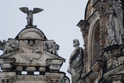 Low angle view of statue against sky