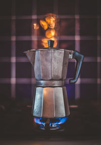 Moka pot on gas stove