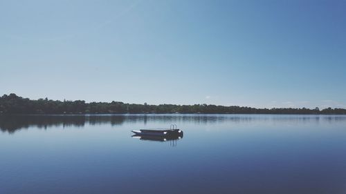 Scenic view of lake against clear sky