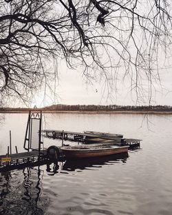 Boats in lake