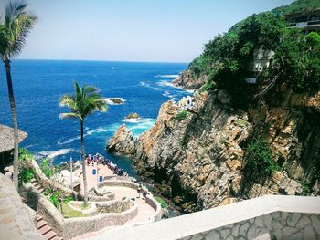 High angle view of beach