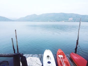 Boats in lake