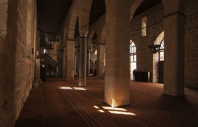 Low angle view of illuminated ceiling in building