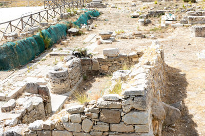 High angle view of construction site