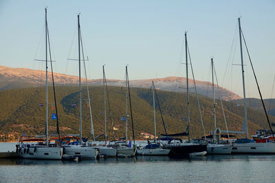 Boats in harbor