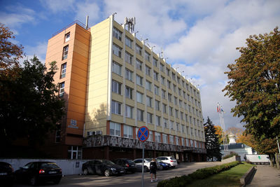 Low angle view of buildings against sky