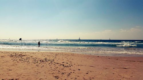 Scenic view of beach against sky