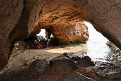 Rock formation in sea