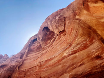 Low angle view of rock formations in desert