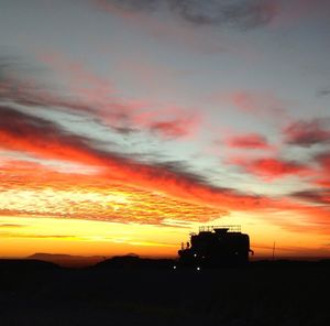Scenic view of landscape against sky during sunset