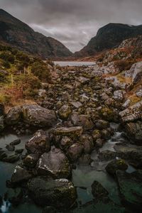 Scenic view of river amidst rocks