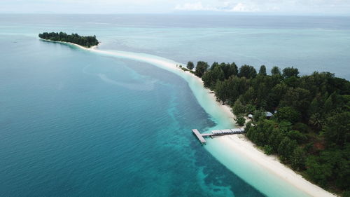 High angle view of sea against sky