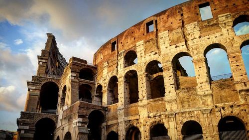 Low angle view of coliseum