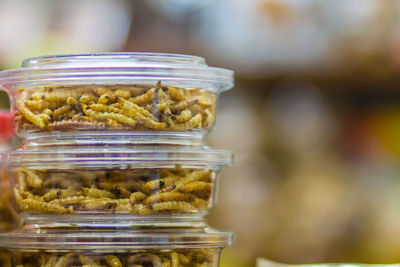 Close-up of food on table