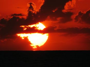 Silhouette of landscape against dramatic sky