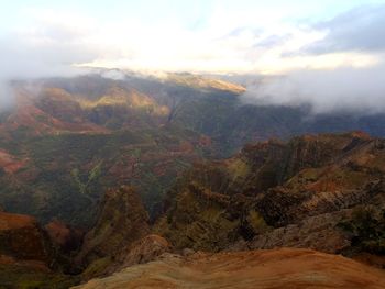 Scenic view of a canyon against sky