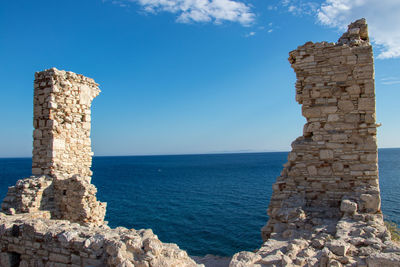 View of castle against sea