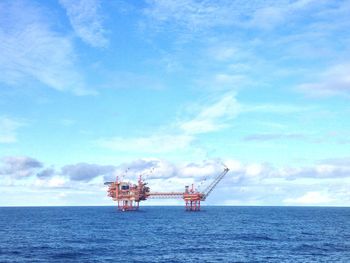 Oil platform in fair weather