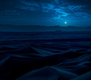 Desert at night close to the village of varzaneh