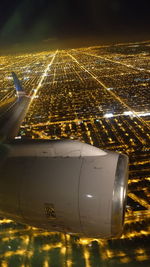 Aerial view of city at night