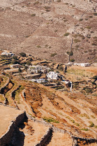 High angle view of road along landscape