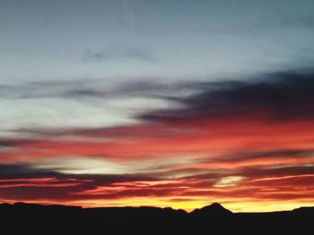 Scenic view of dramatic sky during sunset