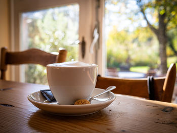 Close-up of coffee on table