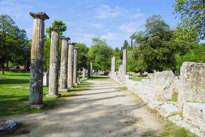 View of cemetery against sky